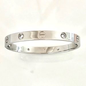 Screw Bracelet Classic Model Stainless Steel 4 Zirconia